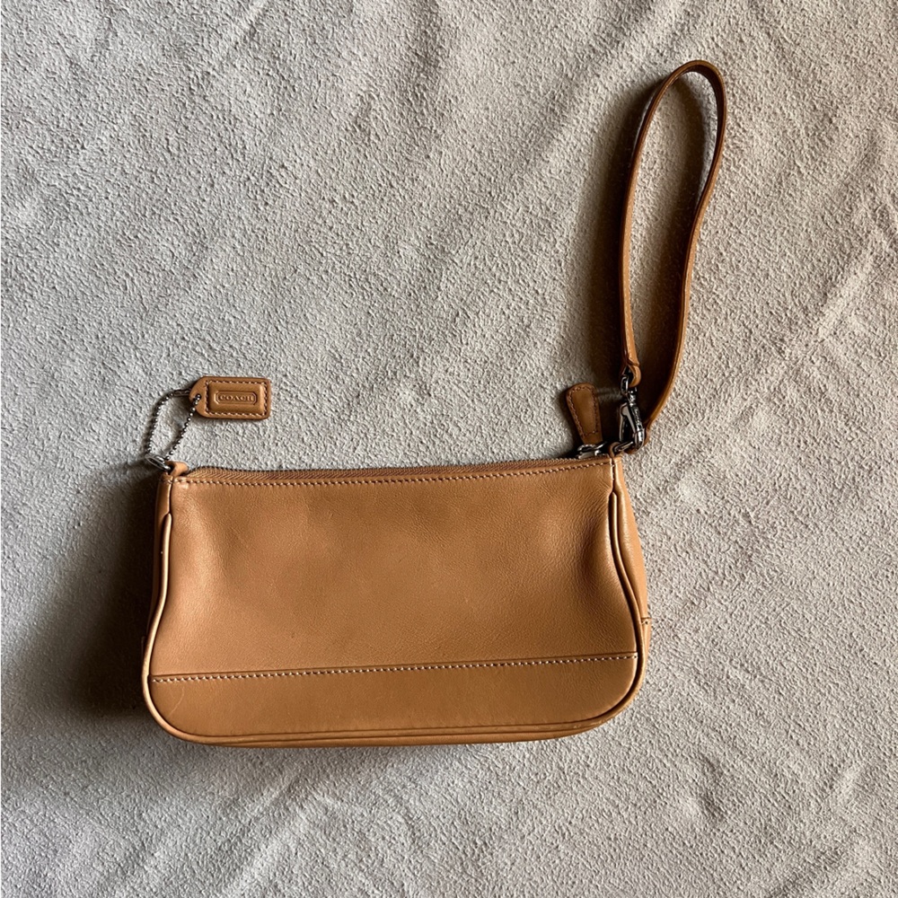 Coach Tan Leather Wristlet